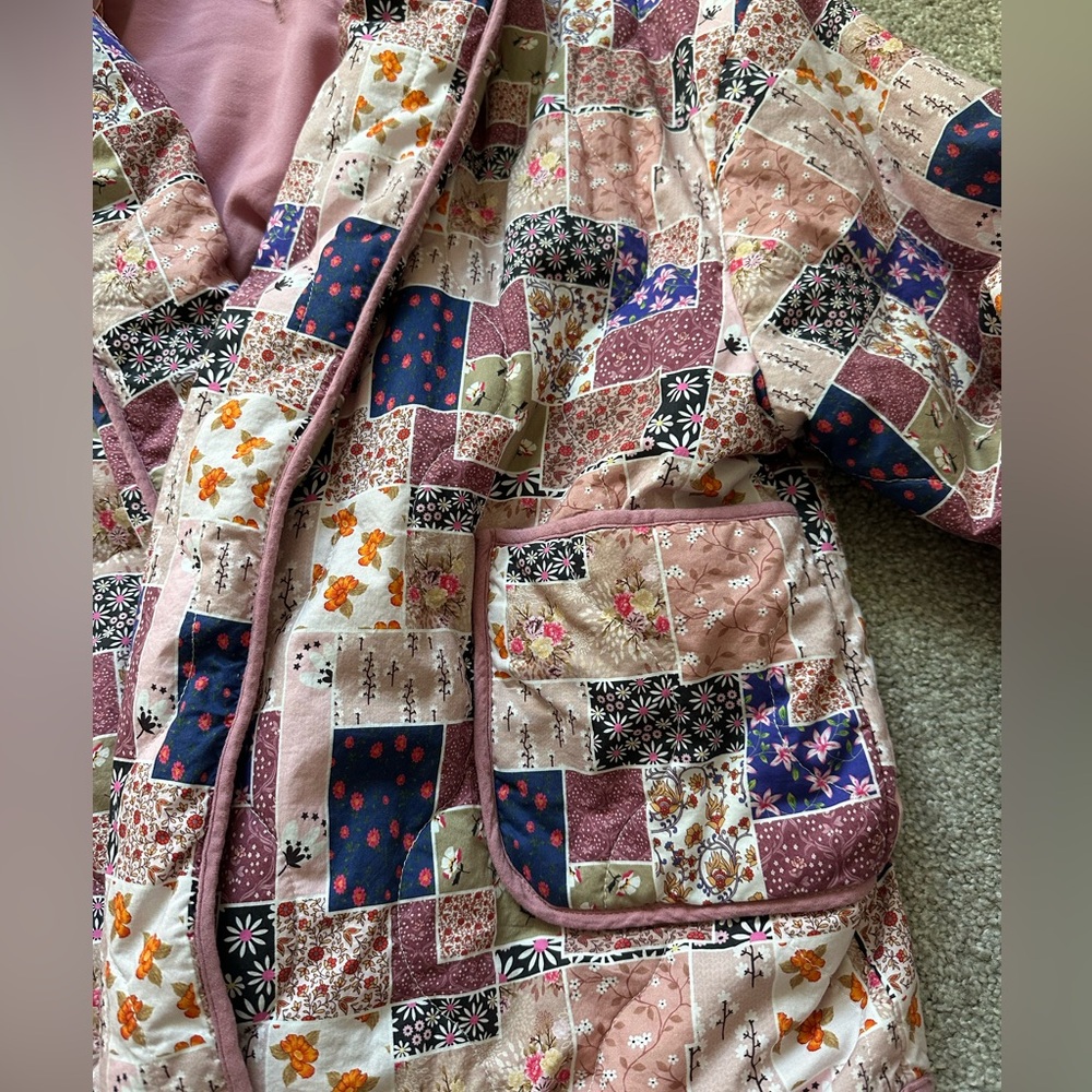 Patchwork Quilted Jacket in Pink - image 7